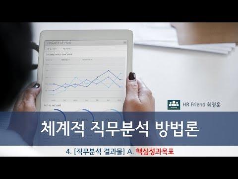 4. [성과란 무엇인가] 직무분석을 통해 도출해야 하는 결과물 1 직무성과목표